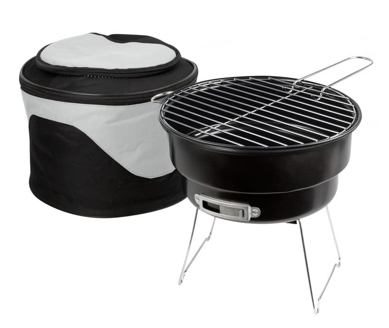 ASADOR CON HIELERA CAMPING — NEGRO