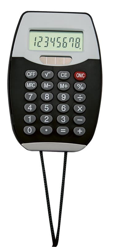 CALCULADORA COLGABLE ENCORE — NEGRO
