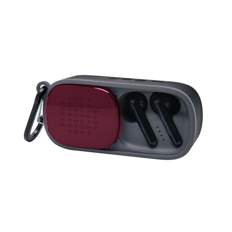 BOCINA CON AUDÍFONOS RIDE — ROJO